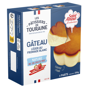 Image de Gâteau léger au fromage blanc et coulis de fruits rouges ST AMOUR, 3%mg