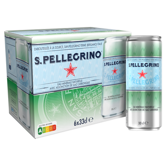Image de Eau minérale naturelle gazeuse SAN PELLEGRINO - 6x33cl