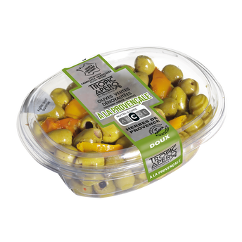 Image de Olives vertes dénoyautées à la provençale, barquette