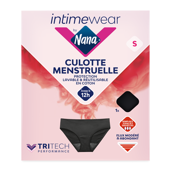 Image de Culotte menstruelle Hipster coton NANA noire Taille
