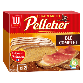 Image de Pain grillé au blé complet Pelletier LU - Boîte de 24 tranches
