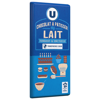 Image de U
Chocolat au lait à pâtisser Tablette de