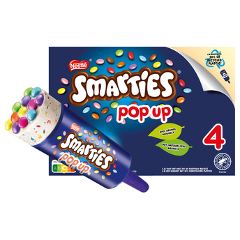 Image de Glace a la vanille et bonbons aux chocolat au lait SMARTIES POP