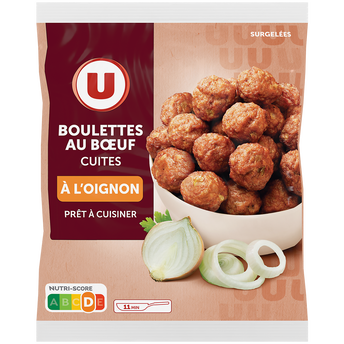 Image de U
Boulettes de boeuf Viande de Boeuf Française oignons cuites, sachet