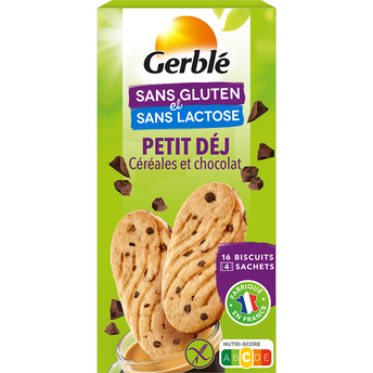 Image de Biscuits Petit Déj Céréales Chocolat Sans Gluten GERBLE - 4x4, 200