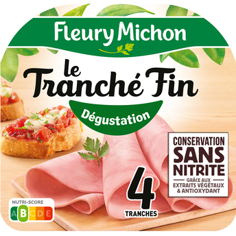 Image de Jambon Le Tranché Fin sans nitrite FLEURY MICHON, 4 tranches