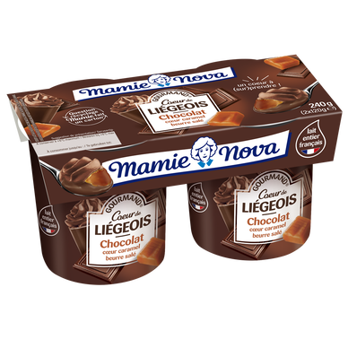 Mamie Nova liégeois gourmand carambar caramel beurre salé 2x120g