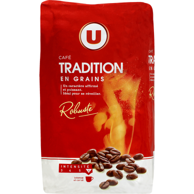 Café en grains Tradition Robusta - 1kg - Super U, Hyper U, U Express 