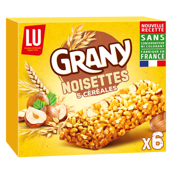 Image de Barres de céréales aux noisettes GRANY - Boite de 6