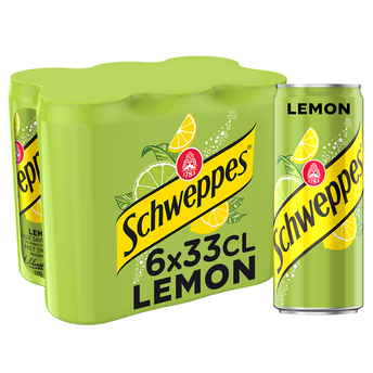 Image de Soda saveur citron SCHWEPPES - le pack de 6 canettes de