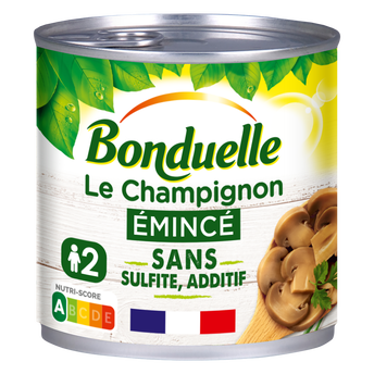 Image de Champignons émincés au naturel sans sulfite BONDUELLE - Boîte