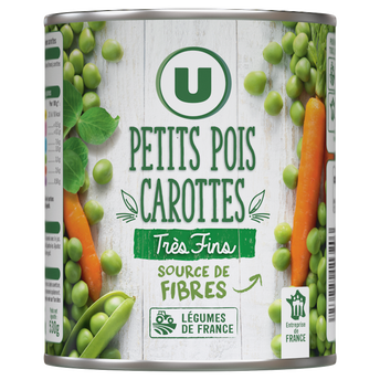 Image de U
Petits pois très fins et carottes - Boîte de 530g net
