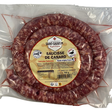 Canard Saucisse Brasse Canard 40%, France, Barquette 700g