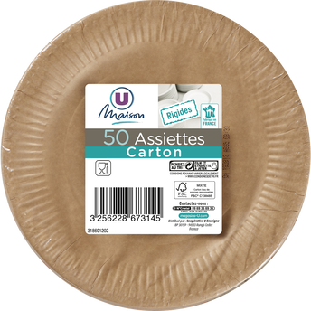 Image de U MAISON
Assiette en carton nu fsc kraft 18cm