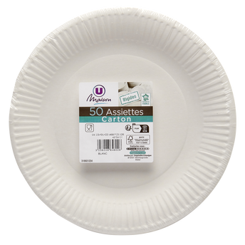 Image de U MAISON
Assiette en carton diamètre 23cm blanc