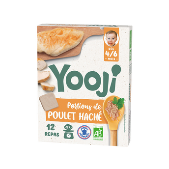 Image de Hachés de Poulet Bio repas bébé Dès 6 mois YOOJI - 120g/12
