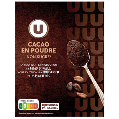 Cacao en poudre 100% 250g - Super U, Hyper U, U Express 