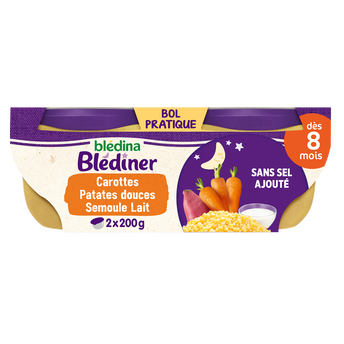 Image de Plat bébé carottes patates douces semoule dès 8 mois BLEDINER
