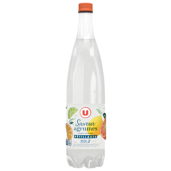Image de U
Boisson à base d'eau minérale naturelle gazéifiée saveur agrumes