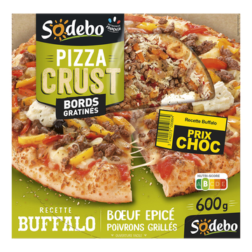 Sodeb'O Pizzacrust Buffalo Boeuf Épicé Poivrons Grillés Sodebo, 600g