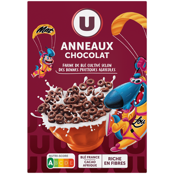 Image de U MAT ET LOU
Céréales Anneaux au chocolat, paquet