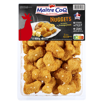 Maître Coq Nuggets De Poulet Au Fromage, Maitre Coq, Barquette, 800g