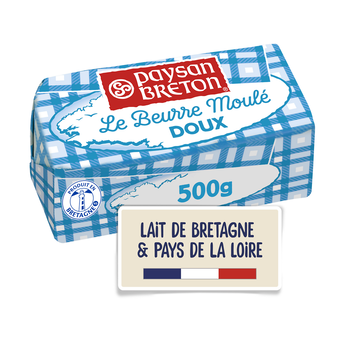 Image de Beurre moulé doux PAYSAN BRETON, 82% de MG, plaquette de