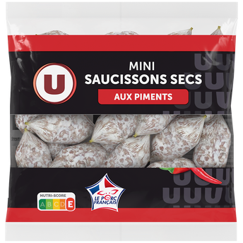Image de U
Mini Saucissons secs aux piments Pur Porc