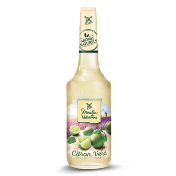 Image de Sirop de citron vert MOULIN DE VALDONNE, bouteille en verre de