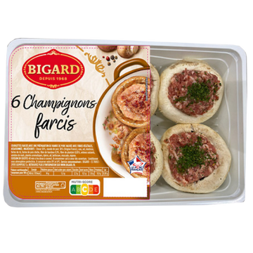 Bigard Champignons Farcis, Bigard, France, 6 Pièces, Barquette, 750g