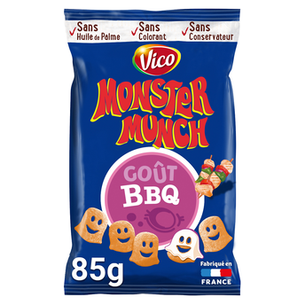 Image de Biscuits apéritifs goût barbecue MONSTER MUNCH, sachet de
