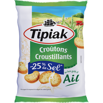 Image de Croûtons ail -25% sel TIPIAK