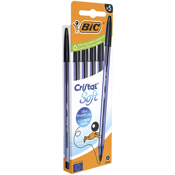 Image de Stylo bille cristal pointe moyenne 1,2mm x5