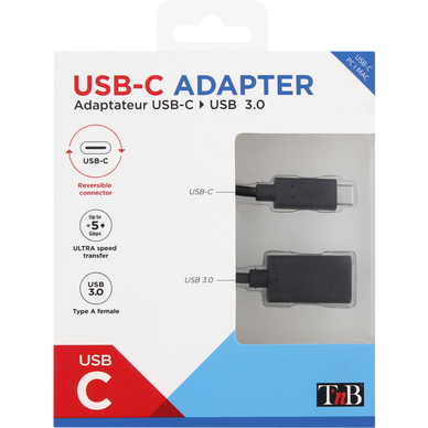 Adaptateur USB-C vers USB-A 3.0 TNB TCMUSBF noir - - Super U, Hyper U, U  Express 