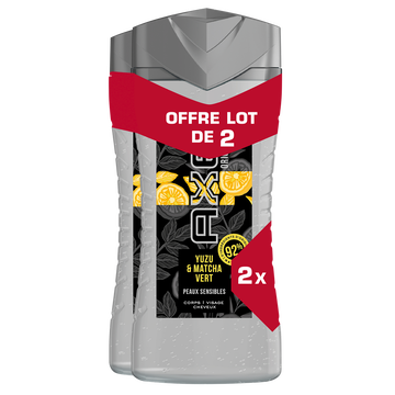 Axe Gel Douche Homme 3en1 Yuzu Axe 2x250ml