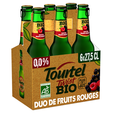 Pack de bière sans alcool aromatisée framboise, Tourtel Twist (6 x 27,5 cl)