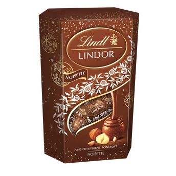 Image de Boules Lindor au chocolat au lait et éclats de noisette LINDT, cornetde