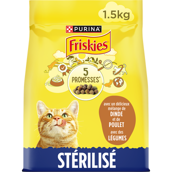 Image de Croquettes pour chat adulte stérilisé Dinde et Poulet FRISKIES