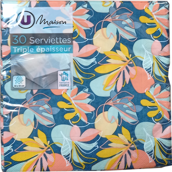Image de U MAISON
Serviettes 33X33cm Arty Blue