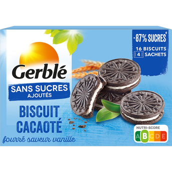 Image de GERBLE - Biscuit cacaoté fourré vanille sans sucres ajoutés