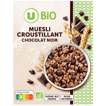Image de U BIO
Céréales Muesli croustillant au chocolat noir