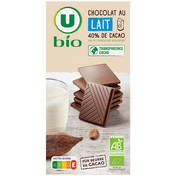 Image de U BIO
Tablette de chocolat au lait
