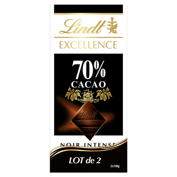 Lindt Chocolat Noir 70% Cacao Excellence Lindt, 2x100g