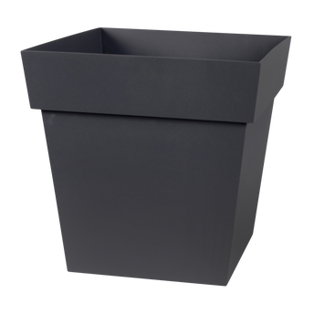 Image de Pot bas carré toscane EDA en polypropylène 32x32x32cm 22l gris