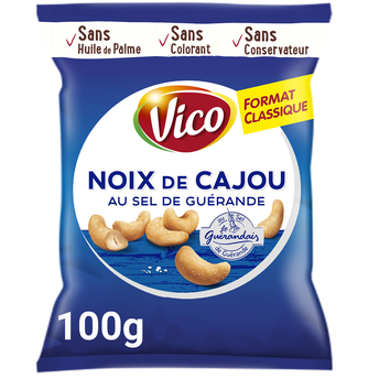Image de Noix de cajou au sel de guérande VICO, sachet de