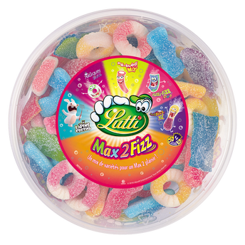 Image de Bonbons Assortiment Max 2 Fizz piquants LUTTI - Boîte de