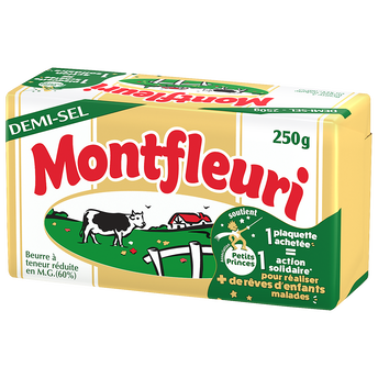 Image de Beurre demi-sel 60% MG MONTFLEURI - plaquette