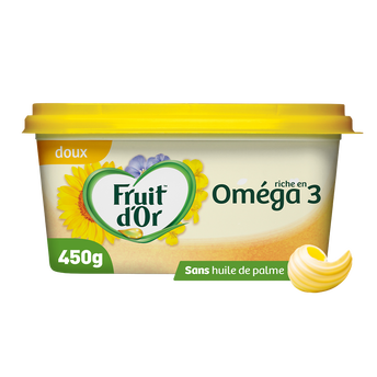 Image de Margarine à tartiner & à cuire sans huile de palme 50% MG FRUIT D'OR -Barquette