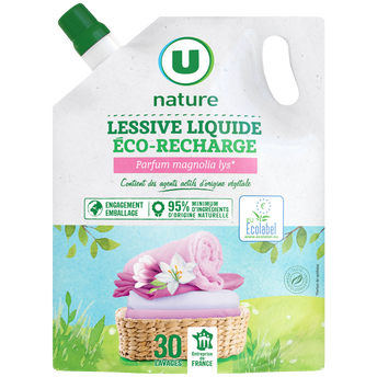 Image de U NATURE
Lessive liquide - Lys - 30 lavages - RECHARGE - 1.5