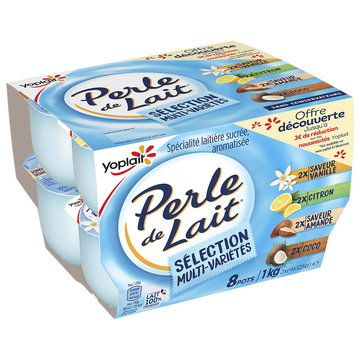 Yoplait Spécialitité Laitière Perle De Lait Panache Aromatisés Yoplait 8x125goffre Découverte